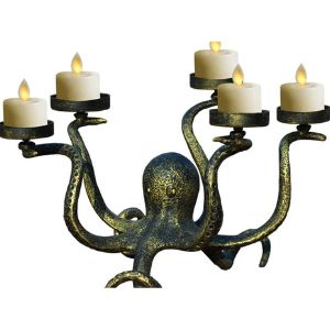 Smtyl Bronze Pillar Candle Holders Octopus Candelabra